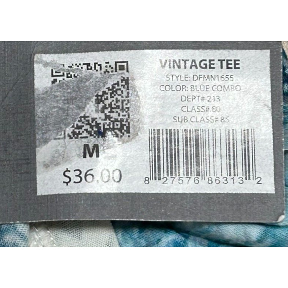 Daisy Fuentes Top Womens Medium Blue Burnout Cap Sleeve Intage Tee Blouse NWT - Picture 8 of 9